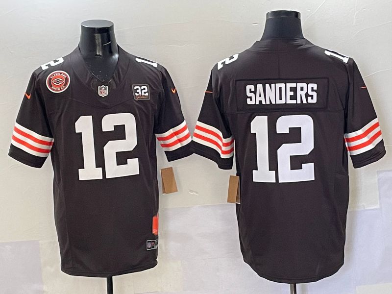 Men Cleveland Browns #12 Sanders Brown Throwback Three generations Nike Limited 2025 NFL Jersey style 3->arizona diamondback->MLB Jersey